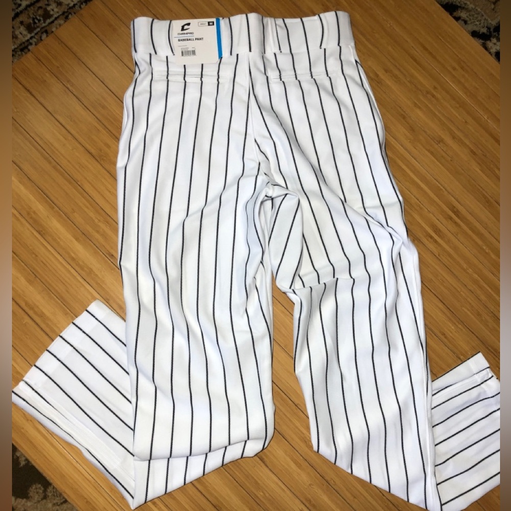 Champro Baseball White Pants Black Striped Pants